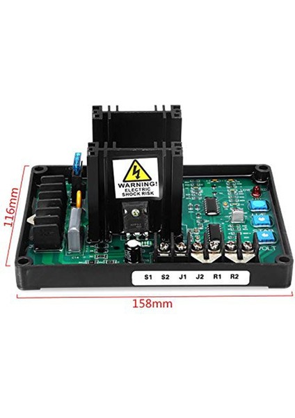 GAVR-20A Av Evrensel Fırçasız Otomatik Voltaj Regülatör Modülü Avr Jeneratör 220/400VAC Frekans Koruması Emi Bastırma - Siyah (Yurt Dışından)