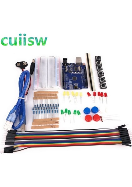 Başlangıç Kiti 13'ü 1 Arada Kit Yeni Başlangıç Kiti Mini Breadboard Arduino Için LED Jumper Tel Düğmesi Uno R3 ile Uyumlu (Yurt Dışından) fiyatları