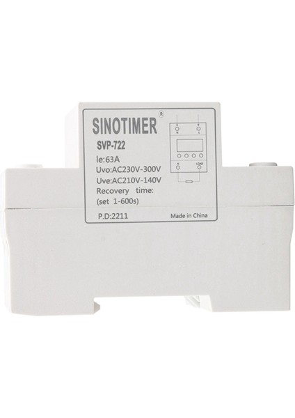 Sınotımer SVP-722 40A Din Ray Ayarlanabilir Cihaz Koruyucu Röle Aşırı Gerilim Koruyucu (Yurt Dışından)
