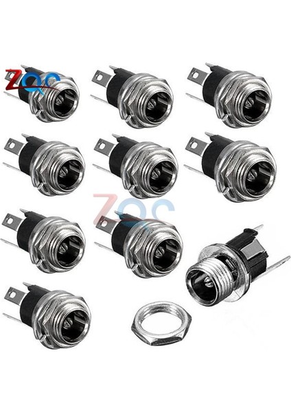 10 Adet 5.5x2.1mm Dc Kaynağı Jak Soket Dişi Panel Montajlı 3-Pin Elektrik Soket Konnektör (Yurt Dışından) fiyatları
