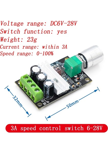 Dc 1.8V-35V 2A 3A 5A 10A 30W 80W 90W Pwm Motor Hız Kontrol Cihazı Alçak Gerilim Motor Hız Kontrol Cihazı Pwm Ayarlanabilir Sürücü Modülü (Yurt Dışından)