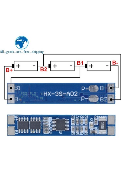 Tzt 3s 12V 8A Li-Ion 18650 Lityum Pil Şarj Cihazı Koruma Levhası 11.1V 12.6V 10A Bms Şarj Cihazı Koruma Levhası (Yurt Dışından) fiyatları