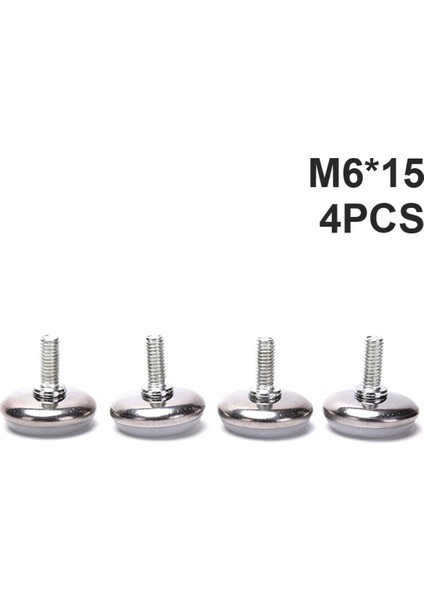 4pcs M6 M8 15/20/25MM Ayarlanabilir Çelik Mobilya Ayakları Kaymaz Taban Masası (Yurt Dışından)