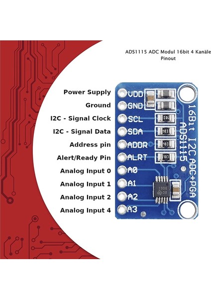 Arduino ve Raspberry Pi Için 3 x ADS1115 Adc Modülü 16BIT 4 Kanal (Yurt Dışından)