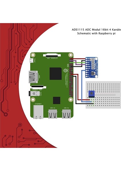 Arduino ve Raspberry Pi Için 3 x ADS1115 Adc Modülü 16BIT 4 Kanal (Yurt Dışından)