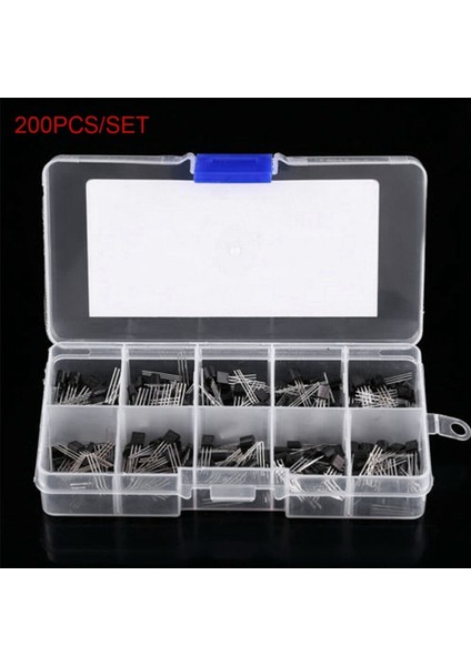 200 Adet 10 Değer To-92 Npn Pnp Transistör Çeşitleri Kiti BC337 BC327 2N2222 2N2907 2N3904 2N3906 S8050 S8550 A1015 C1815 (Yurt Dışından)