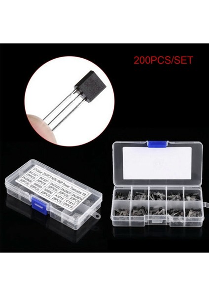 200 Adet 10 Değer To-92 Npn Pnp Transistör Çeşitleri Kiti BC337 BC327 2N2222 2N2907 2N3904 2N3906 S8050 S8550 A1015 C1815 (Yurt Dışından)