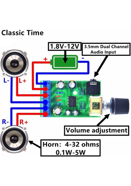 TDA2822M 2.0 Stereo Ses Amplifikatörü Kurulu Çift Kanallı Amp Aux Amplifikatör Devre Kartı Modülü Dc 1.8-12 V Ses Kartı (Yurt Dışından)