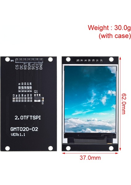 2.0 Inç Tft Ekran OLED LCD Sürücü Ic ST7789V 240RGBX320 Dot-Matrix Spı Arayüzü Arduio Için Tam Renkli LCD Ekran Modülü (Yurt Dışından)