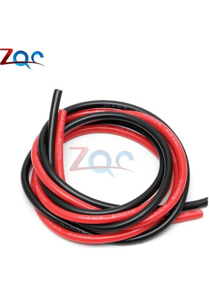 1 Takım 10 Awg Ölçer Tel 1 M Siyah ve 1 M Kırmızı Silikon Esnek Bakır Örgülü Kablolar Rc Için (Yurt Dışından)