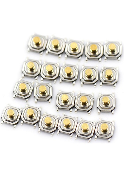 20 Adet 4X4X3MM Mikro Su Geçirmez Bakır Dokunsal Inceliğini Dokunmatik Basmalı Düğme Anahtarı Karşılaşma (Yurt Dışından)
