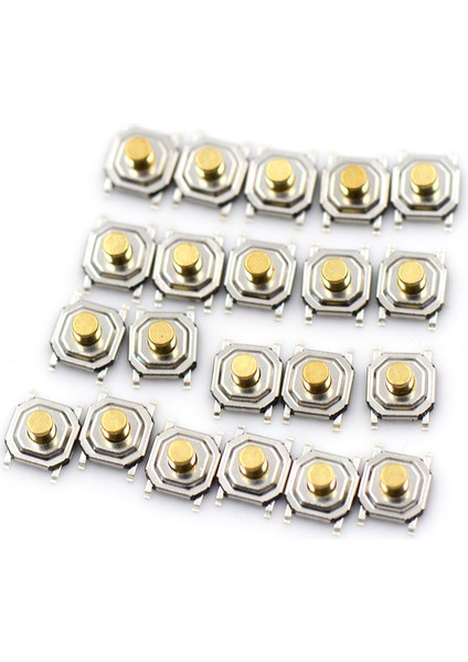 20 Adet 4X4X3MM Mikro Su Geçirmez Bakır Dokunsal Inceliğini Dokunmatik Basmalı Düğme Anahtarı Karşılaşma (Yurt Dışından)