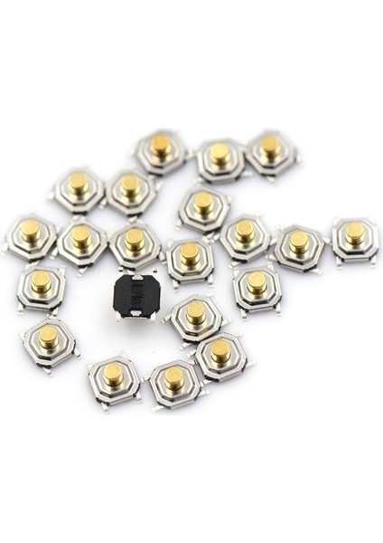 20 Adet 4X4X3MM Mikro Su Geçirmez Bakır Dokunsal Inceliğini Dokunmatik Basmalı Düğme Anahtarı Karşılaşma (Yurt Dışından)