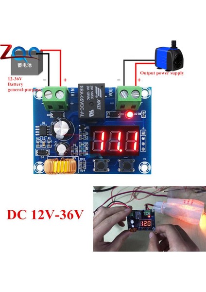 XH-M609 LED Dijital Akü Alçak Gerilim Ayırma Modülü Aşırı Şarj/deşarj/akım/kısa Devre Koruma Kartı Dc 12-36V (Yurt Dışından)