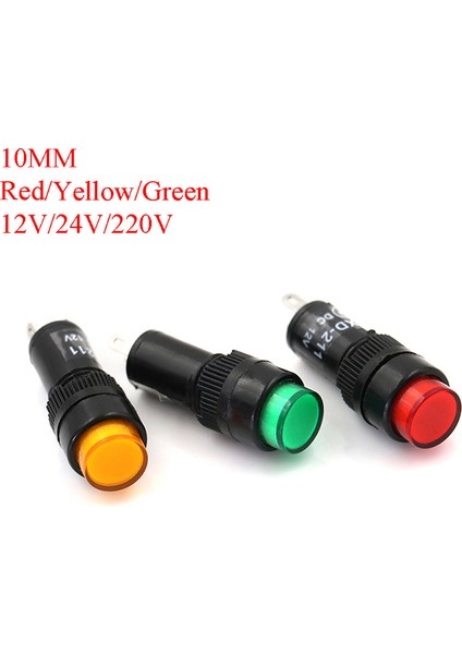 LED Pilot Paneli Gösterge Sinyali Uyarı Işığı Lambası Ac/dc 10MM (Yurt Dışından)