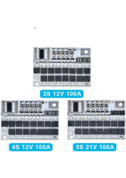 3s/4s/5s Bms 12V 16.8V 21V 3.7V 100A Li-Ion Lmo Üçlü Lityum Pil Koruma Devre Li-Polimer Denge Şarj Modülü (Yurt Dışından)
