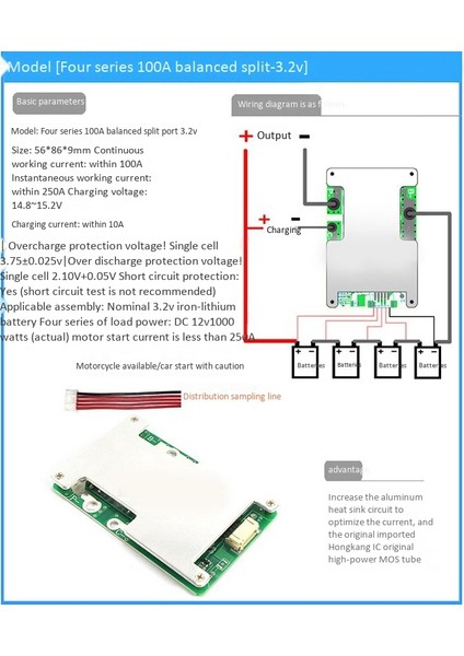 4s 12V 100A Bms Lityum Şarj Koruma Kartı (Yurt Dışından) indirimleri