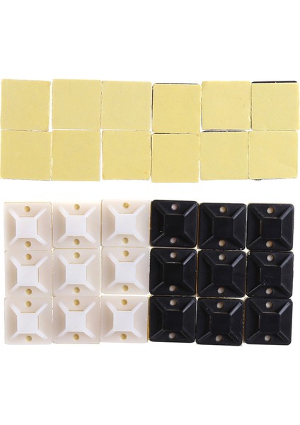 100 Adet/takım 20MM Montaj Tabanı Kelepçeleri Klipler Kendinden Yapışkanlı Kablo Tel Zip Kravat (Yurt Dışından)