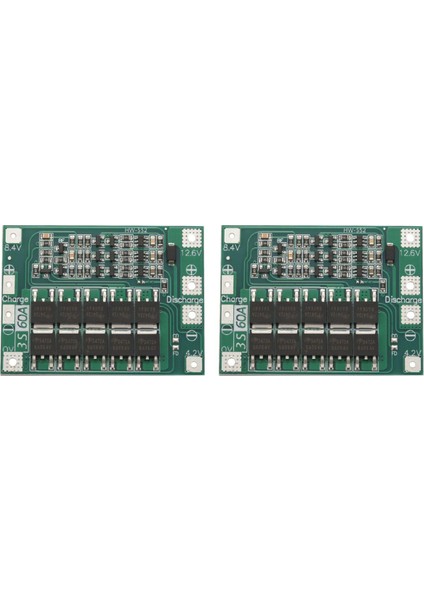 2x 3s 60A Bms Kartı 11.1V 12.6V 18650 Li-Ion Lityum Pil Koruma Levhası Geliştirilmiş Versiyon (Yurt Dışından)