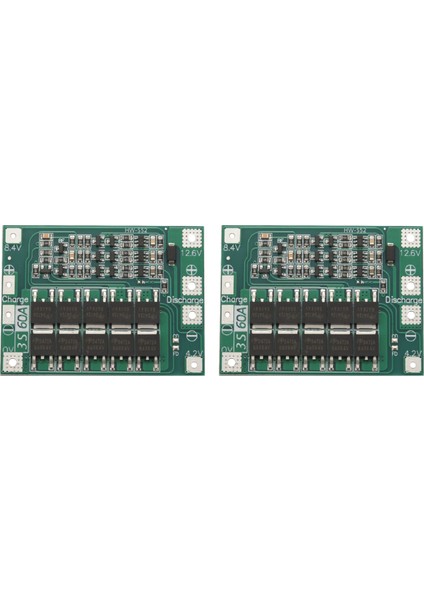 2x 3s 60A Bms Kartı 11.1V 12.6V 18650 Li-Ion Lityum Pil Koruma Levhası Geliştirilmiş Versiyon (Yurt Dışından)