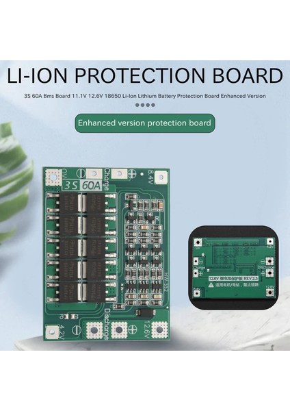 2x 3s 60A Bms Kartı 11.1V 12.6V 18650 Li-Ion Lityum Pil Koruma Levhası Geliştirilmiş Versiyon (Yurt Dışından)