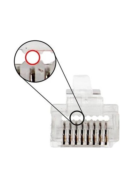 Yeni Nesil Jak Cat5/cat6 RJ45 Konnektör 100 Lü Paket