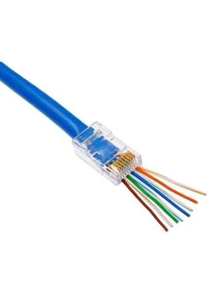 Yeni Nesil Jak Cat5/cat6 RJ45 Konnektör 100 Lü Paket