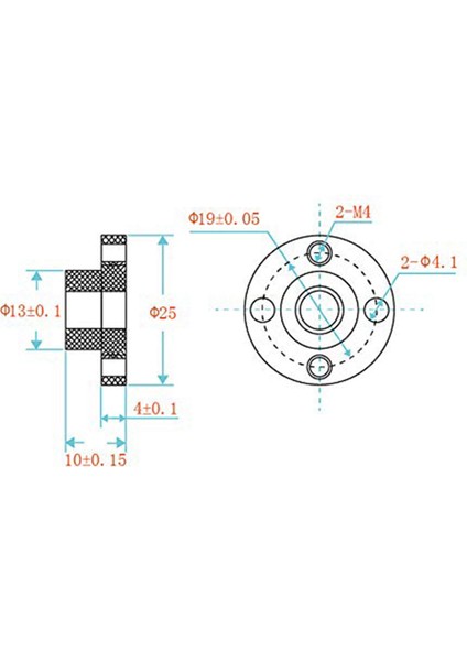 Prusa I3 Için 4'lü Paket 3D Yazıcı Z Ekseni T8 Kurşun Vida Pom Somunu (Yurt Dışından)