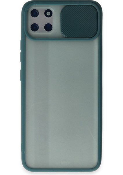 Realme C11 Kılıf Palm Buzlu Kamera Sürgülü Silikon - Yeşil 300099