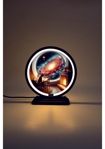 Uzay Temalı Dekoratif Masa Lambası