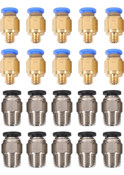 PC4-M10 Düz Pnömatik Bağlantı Elemanı Itmeli Bağlantı + Pc4-M6 3D Yazıcı Bowden Ekstruder Için Hızlı Bağlantı Elemanı (20 Adetlik Paket) (Yurt Dışından)