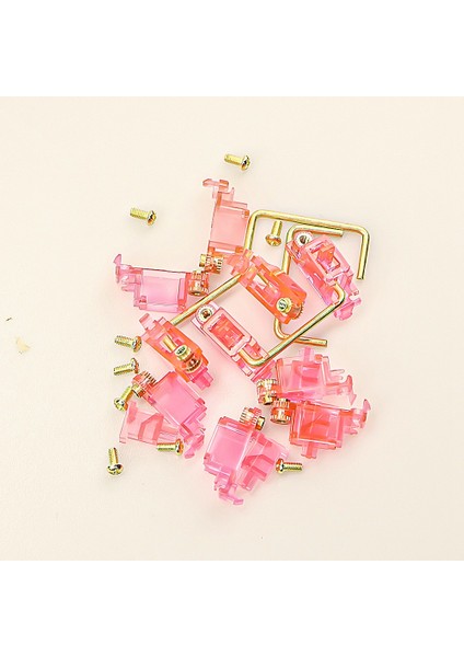 Şeffaf Pembe Altın Kaplama Pcb Vida V2 Sabitleyici Özel Mekanik Klavye Için GH60 XD64 XD84 6.25X 2x 7x XD96,B (Yurt Dışından)