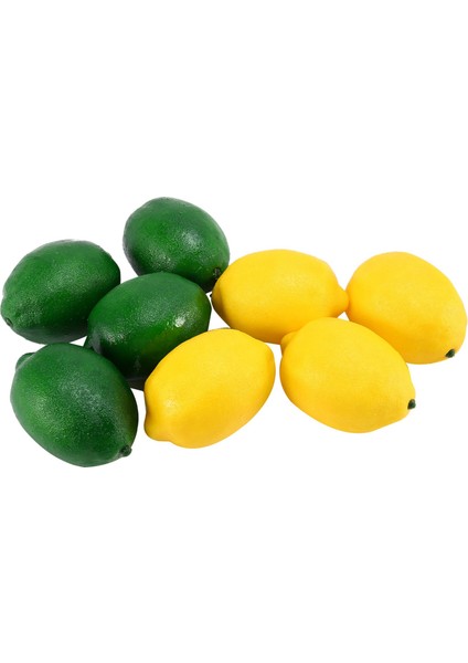 8 Paket Yapay Limon Meyve Vazo Dolgu Ev Mutfak Parti Dekorasyonu Için, Sarı ve Yeşil (Yurt Dışından)