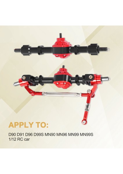 Rc Araba Ön ve Arka Komple Aks Mn D90 D91 D96 D99S MN90 MN96 MN99 MN99S 1/12 Rc Araba Yükseltme Parçaları, Siyah (Yurt Dışından)