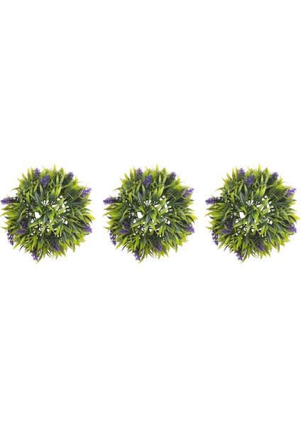 3x Asılı Topiary Topu Lavanta Yapay Bahçe Çiçek Bitki Dekor Sepeti 25 cm (Yurt Dışından)