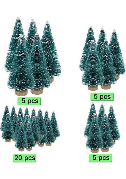 35 Pcs Minyatür Noel Ağacı Yapay Kar Don Çam Noel Dıy Zanaat Parti Dekorasyonu Için (4 Boyut) (Yurt Dışından)