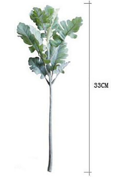 33 cm Yapay Yeşil Yapraklı Bitkiler Ipek Cineraria Odası Masa Süsü Tozlu Bahçe Otel Çiçekler, 10 Adet (Yurt Dışından)