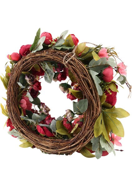 16 Inç Çelenk Yapay Çiçek Kapı Çelengi Ön Kapı Dekoru Için Bahar Çelengi Ile, Düğün, Duvar, Ev Dekor (Deepred) (Yurt Dışından) fiyatları