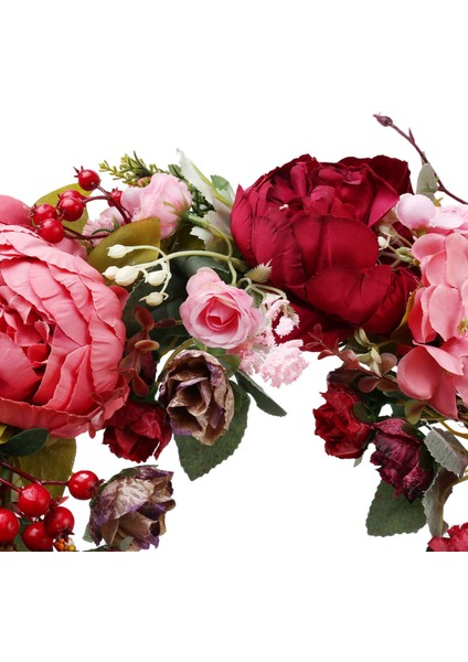 16 Inç Çelenk Yapay Çiçek Kapı Çelengi Ön Kapı Dekoru Için Bahar Çelengi Ile, Düğün, Duvar, Ev Dekor (Deepred) (Yurt Dışından) fırsatları