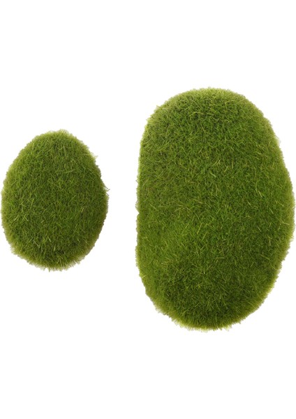 20 Adet 2 Boyutlu Rocks Dekoratif Sahte Yeşil Yosun Kaplı (Yurt Dışından)