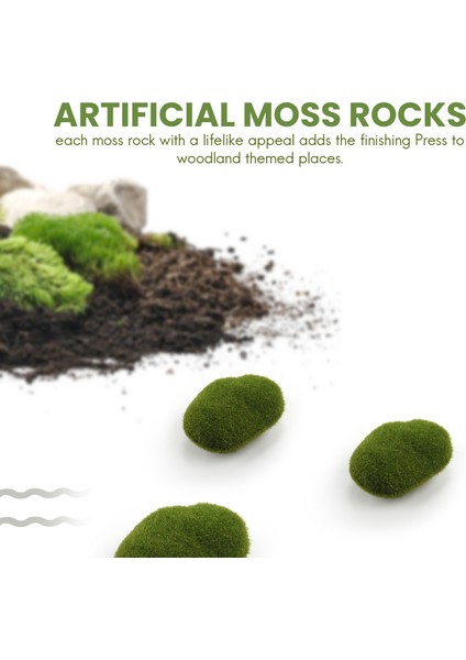 20 Adet 2 Boyutlu Rocks Dekoratif Sahte Yeşil Yosun Kaplı (Yurt Dışından) fiyatları
