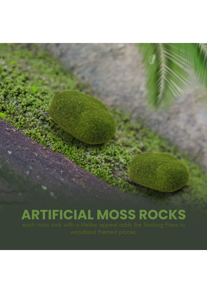 20 Adet 2 Boyutlu Rocks Dekoratif Sahte Yeşil Yosun Kaplı (Yurt Dışından) indirimleri