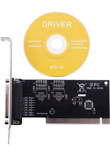 Pci Genişletme Kartı Adaptörü 25PIN Paralel Pci'den Paralel DB25 Yazıcı Bağlantı Noktası Denetleyici Kartına (Yurt Dışından)