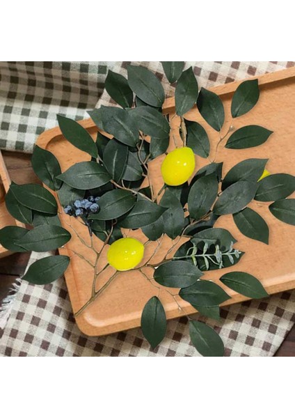 Paket Yapay Limon Dalları, Limon Meyveli 36 Inç Sprey, Yeşillik Çelenk Dekoratif Meyve (Yurt Dışından)