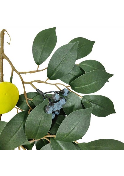 Paket Yapay Limon Dalları, Limon Meyveli 36 Inç Sprey, Yeşillik Çelenk Dekoratif Meyve (Yurt Dışından)