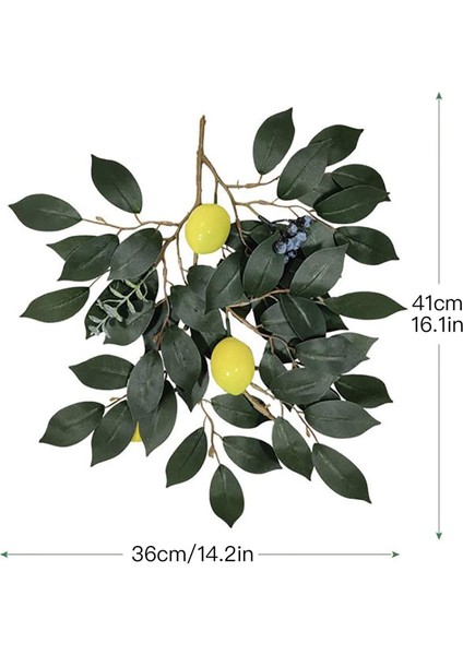 Paket Yapay Limon Dalları, Limon Meyveli 36 Inç Sprey, Yeşillik Çelenk Dekoratif Meyve (Yurt Dışından)
