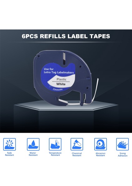 Adet Letratag Yedekler Etiket Bantları Etiket Makinesi Için 91331BEYAZ 4 M x 12MM Etiket Yazıcısı Etiket Makinesi Için (Yurt Dışından) fırsatları