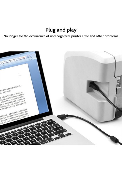Usb2.0 Yazıcı Kablosu A'dan B'ye Tip Fiş USB Yazıcılar Tarayıcılar Için Tüm Bakır Bağlantı Noktalı Yazıcı Veri Kablosu 2m (Yurt Dışından)