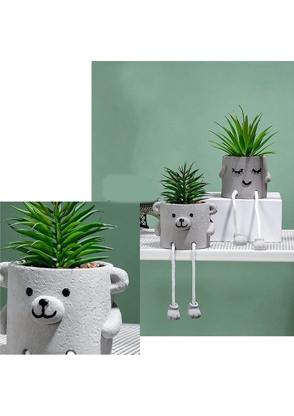 Yapay Saksı Bitki Etli Bitki Sevimli Asılı Bacak Seramik Saksı Succulents Dekor Masa Raf A (Yurt Dışından)