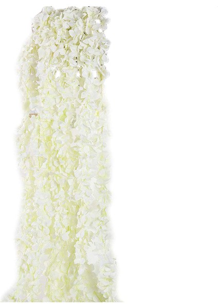 Yapay Ipek Wisteria Asma Asılı Çiçekler Çelenk Ev Açık Düğün Kemer Bahçe Duvar Dekoru, 10'lu Paket (Beyaz) (Yurt Dışından)